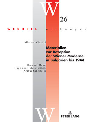 cover image of Materialien zur Rezeption der Wiener Moderne in Bulgarien bis 1944